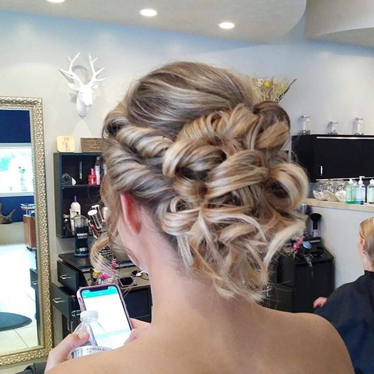 A special-occasion updo styled at Atria