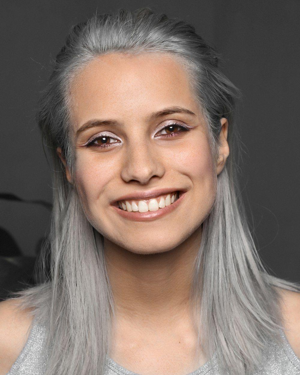 Softly blended silver and gray hair